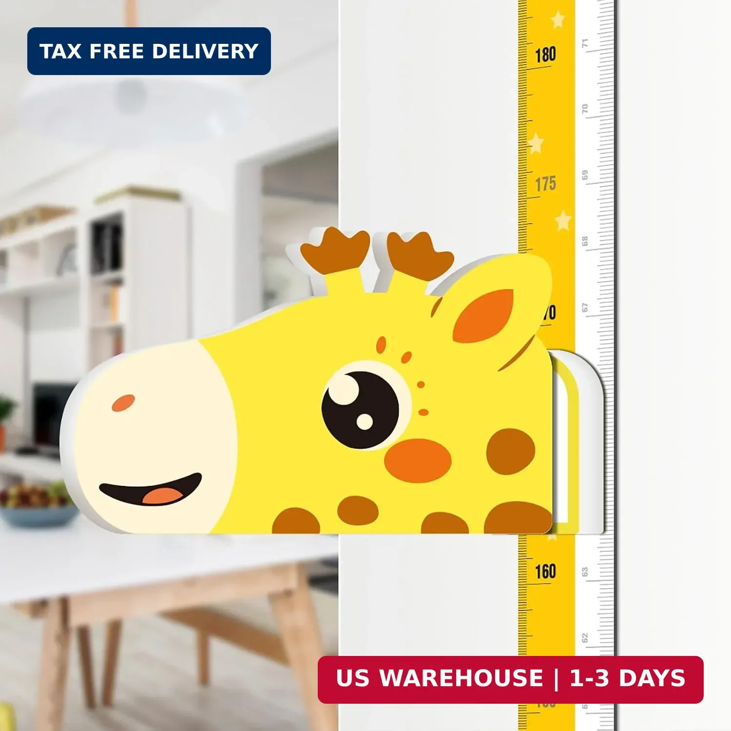 Kids Growth Chart Height Measure Wall Decal Animal Alphabet Stickers Giraffe Des