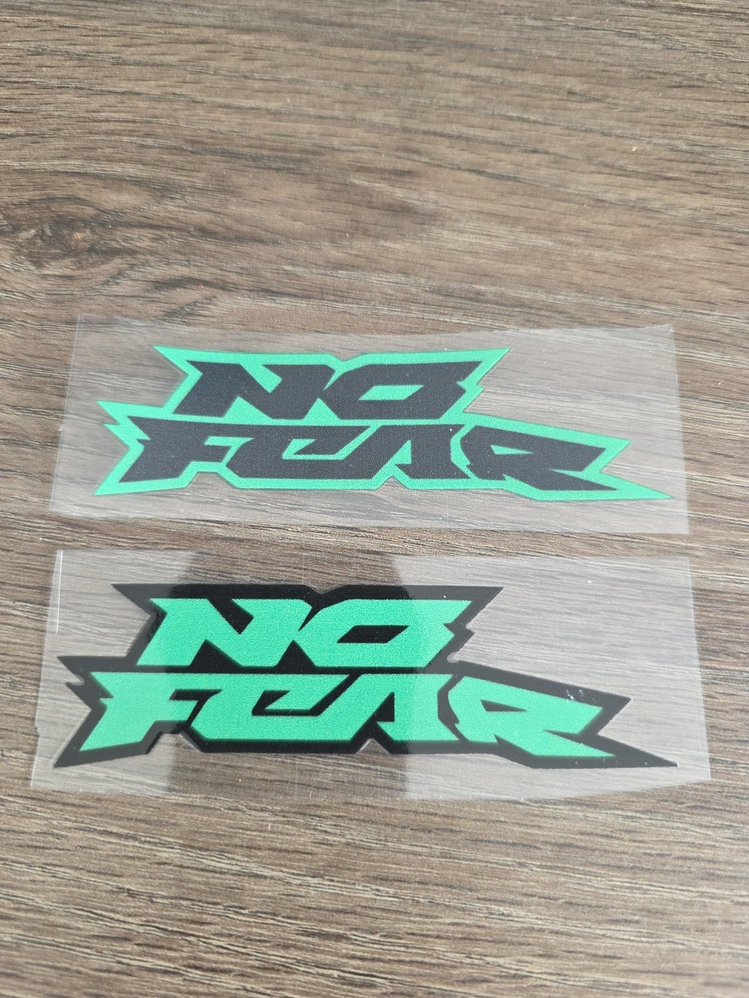 2X NO FEAR Green & Black DECAL STICKER USA MADE Waterproof Raised UV DTF 4in