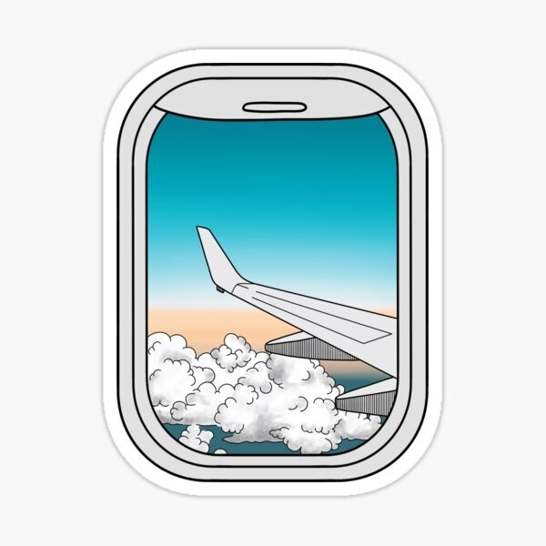 Travel the World Airplane Window View Vinyl Decal Sticker Laptop Bumper Phone