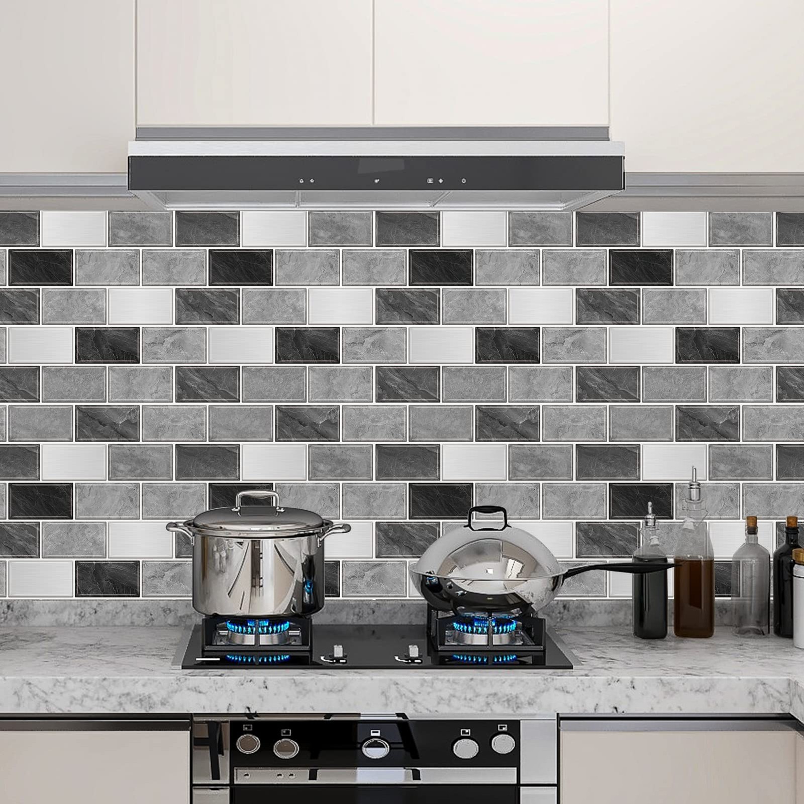 10-Sheet Subway Tile Peel and Stick Backsplash for Kitchen,12"x12" Self Adhes…