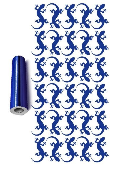 Lizard Stickers Sticker 1-1/4" DC35 Chrome Blue