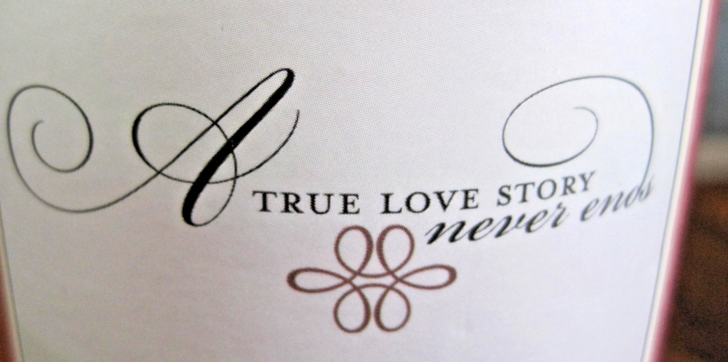 NEW DESIGNER WALL LETTERING DECAL 'A TRUE LOVE STORY NEVER ENDS' 28 X 9 INCHES