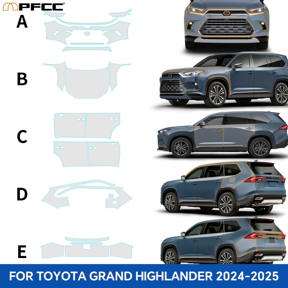 For Toyota Grand Highlander 2024-UP Full Car Precut Paint Protection Film PPF