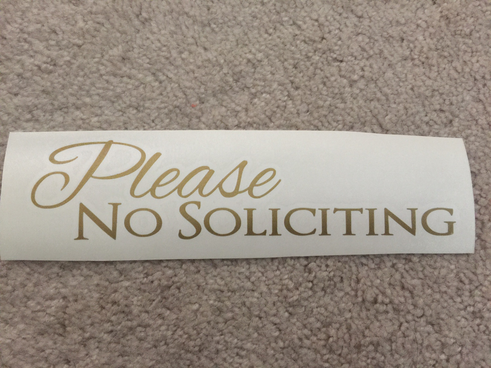 Please No Soliciting Sign Vinyl Decal Sticker – Script – Front Door or Window
