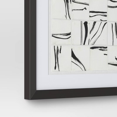 (Set of 2) 16"x20" Patterned Lines Abstract Framed Arts Black – Threshold