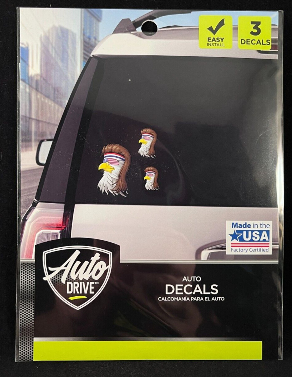 Auto Drive – American Eagles w/ Mullet – 4 Decals – Vinyl Decal Stickers