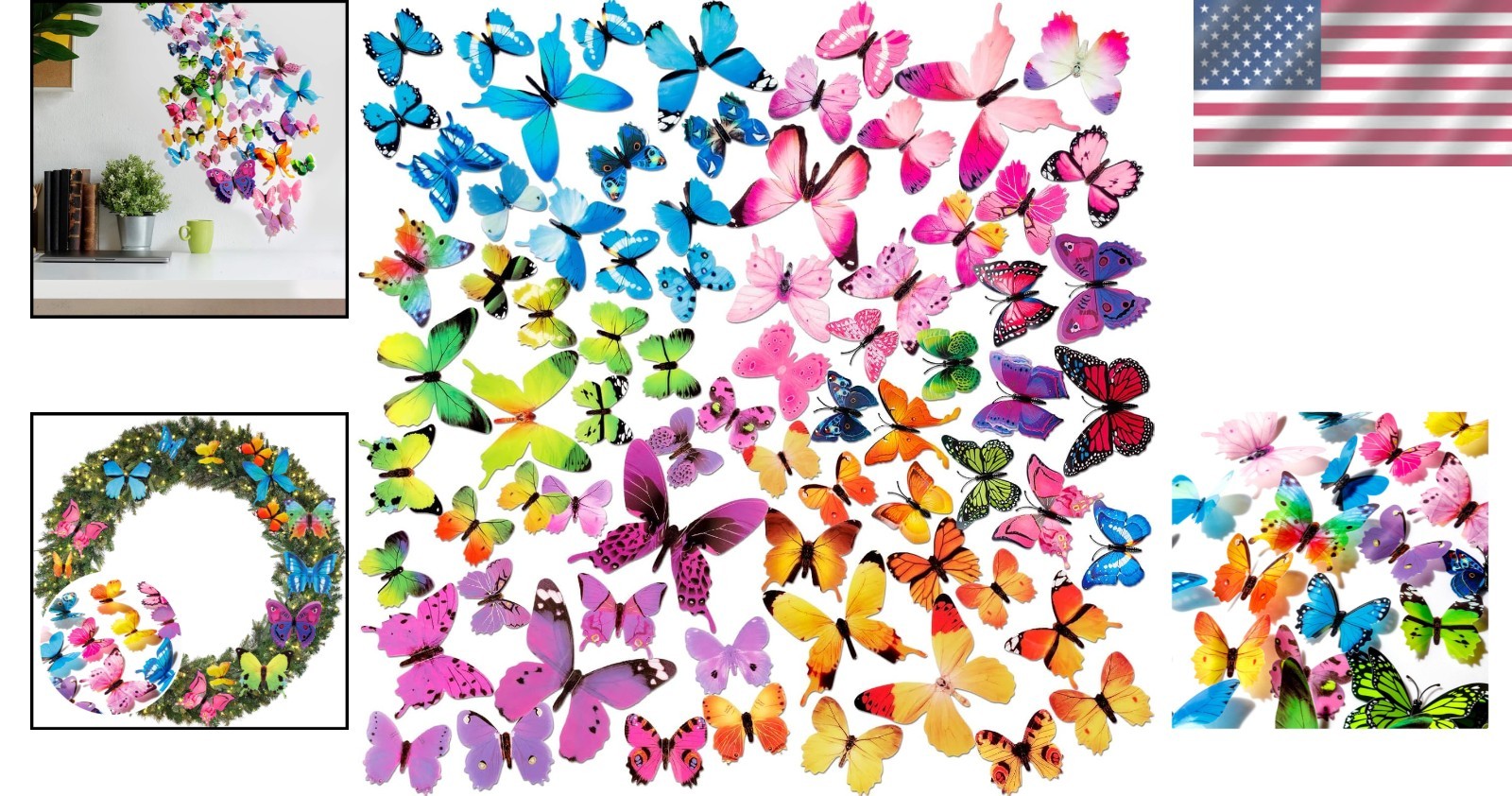 Easy Install Butterfly Decals – 240 Pieces