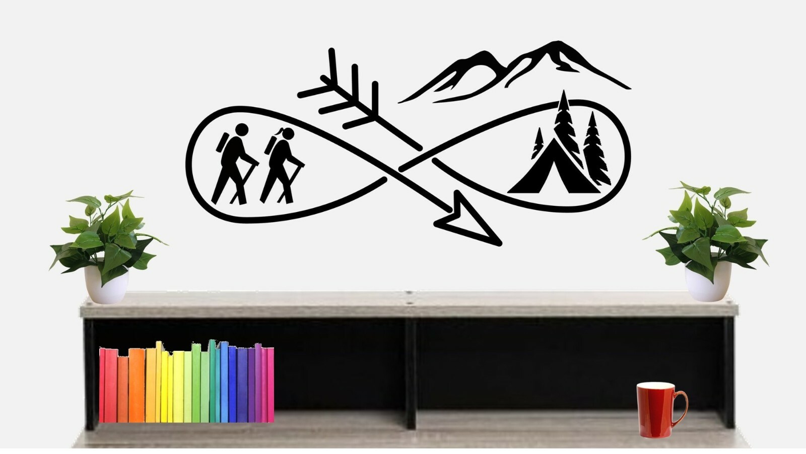 Hiking Camping Tent Infinity Adventure Wall Decal BG 491 Hike Hiker Camp Camper