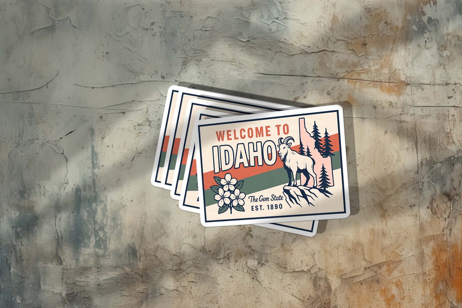 Welcome to Idaho Vinyl Sticker – Vintage State Travel Decal