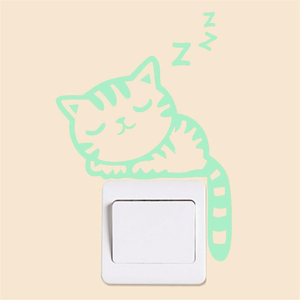 Luminous Cat Light Switch Decals – Glow in the Dark Wall Stickers (2 Pcs)