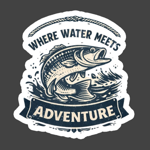 Fishing Sticker Vinyl Decal Where Water Meets Adventure Outdoor
