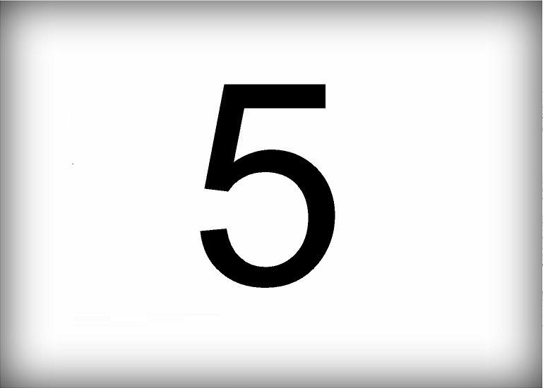 Number 5 (FIVE) Vinyl Decals -50 in Set