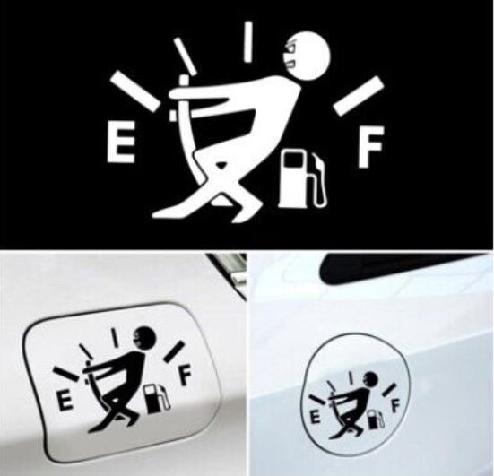1pc Funny Car Vinyl Sticker High Gas Consumption Decal Fuel Gage Em- FREE SHIP!