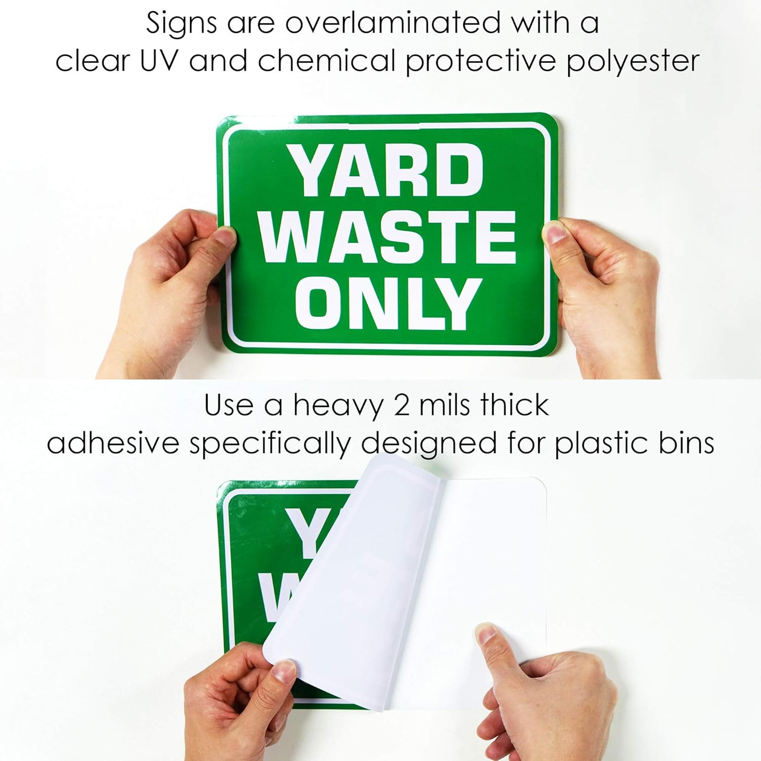4 Pack Yard Waster Only Sticker Signs Self Adhesive Vinyl Yard Waste Decals
