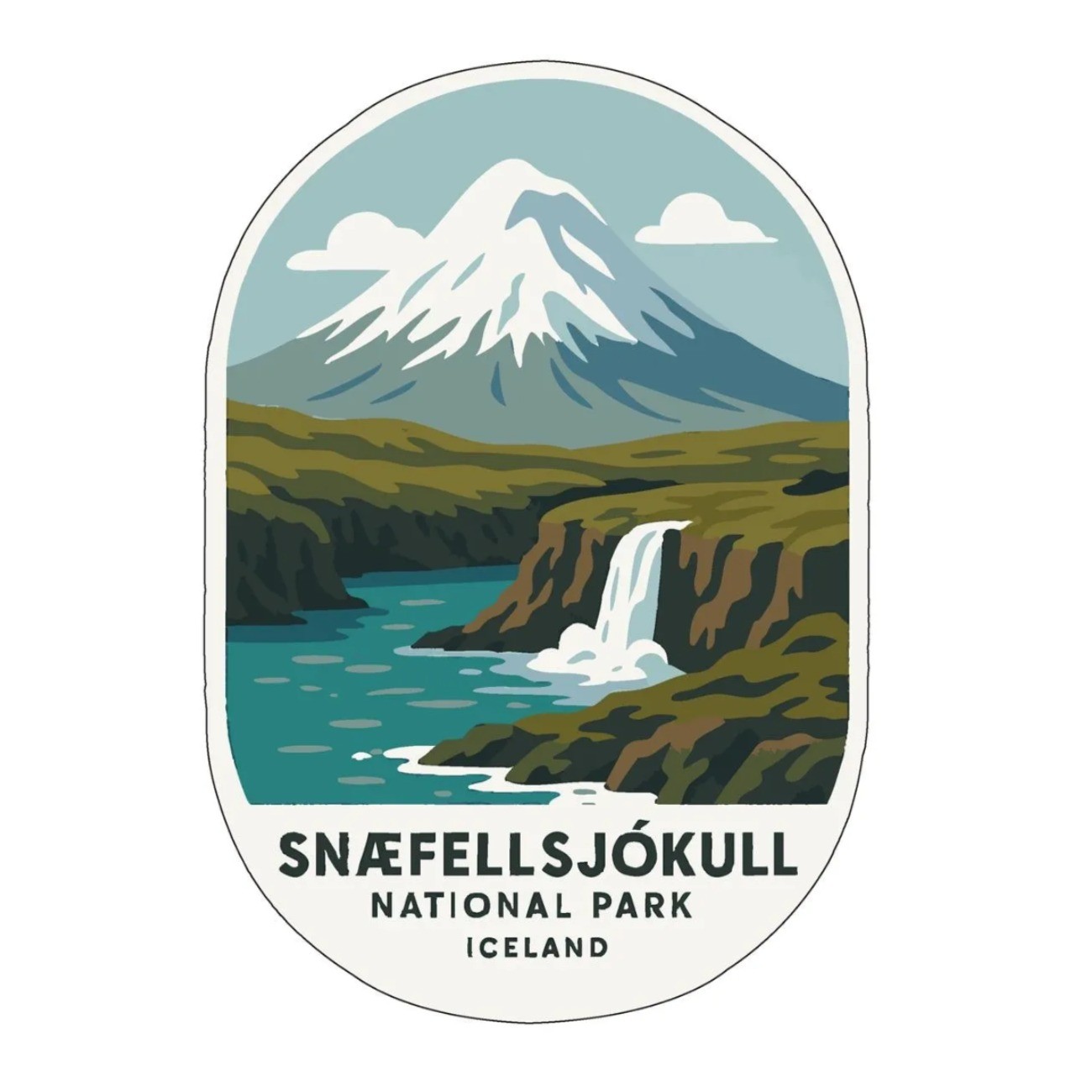 Snæfellsjökull Iceland Iron On Heat Transfer Vinyl HTV World National Parks