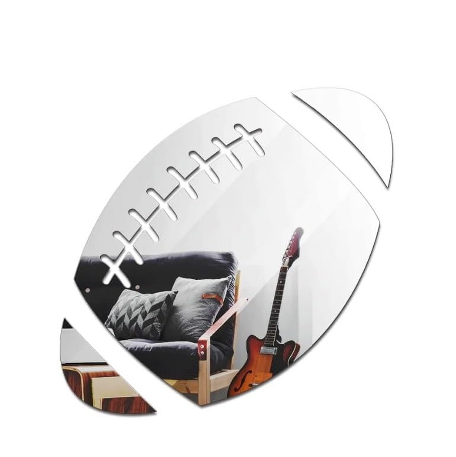 ODOTTAA, Sports Theme Football Shaped Acrylic Mirror Art Sticker for Wall Dec…