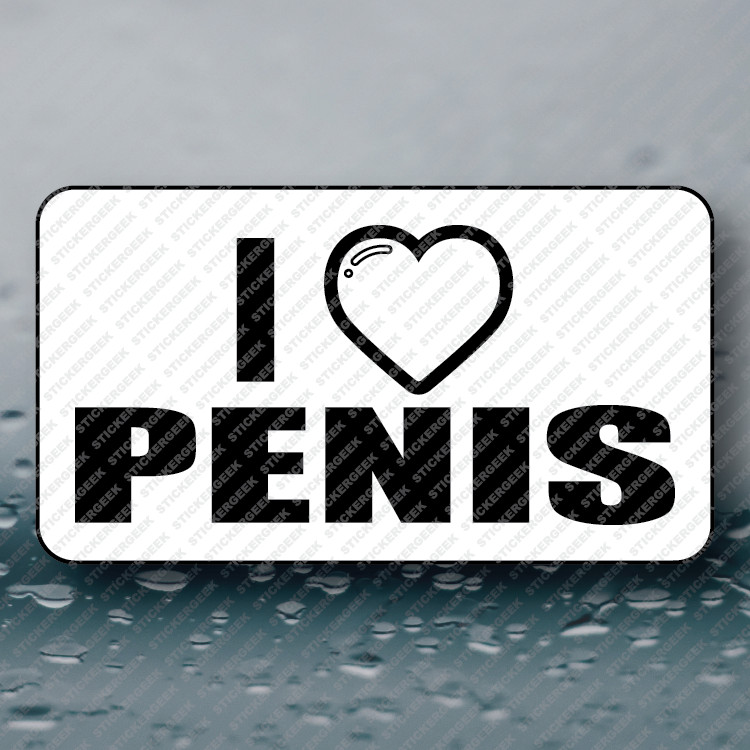 I HEART PENIS Adult Humor Funny Prank Joke Gag Sticker 25-250pcs