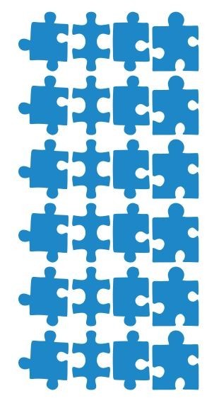 Puzzle Stickers Sticker Vynil 1-1/4" DC39-053 Medium Blue