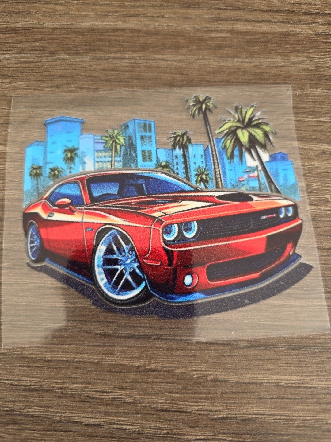 Dodge Challenger Skyline High Quality Waterproof Raised UVDTF Window Decal 4in
