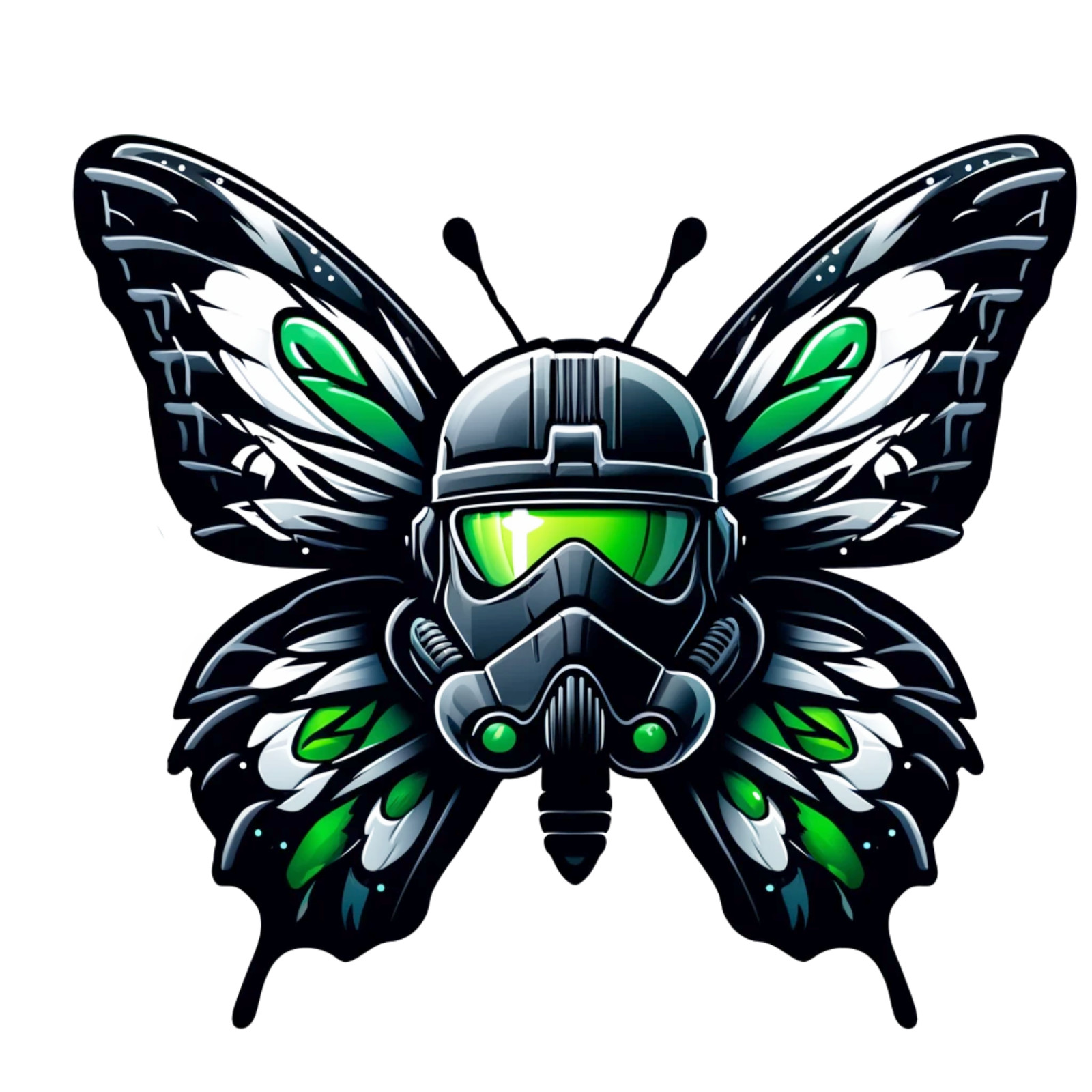 Sci-Fi Butterfly Soldier Sticker Galactic Fantasy Vinyl Decal Art Clonetrooper