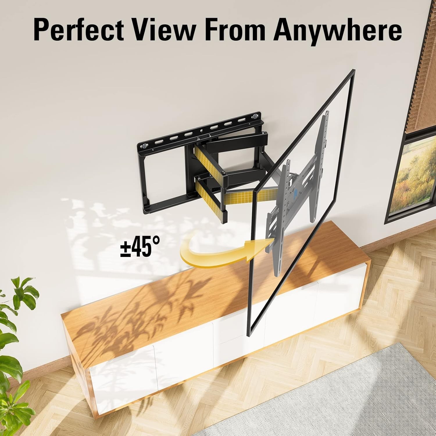 TV Wall Mount for 32-65 Inch TV with Swivel and Tilt Full Motion TV Bracket