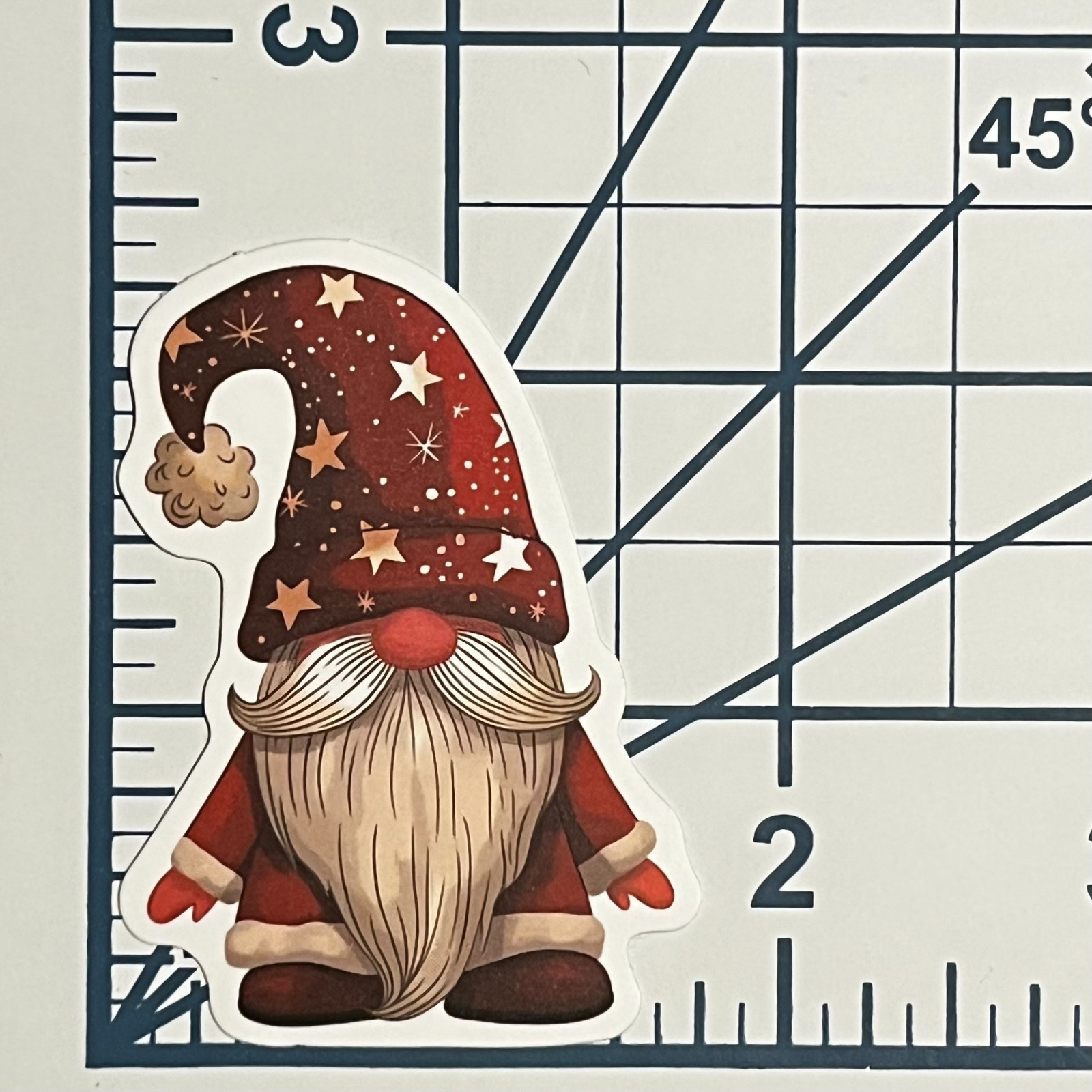 Starry Hat Christmas Gnome Sticker Die Cut Vinyl Decal Journal Scrapbooking Cute