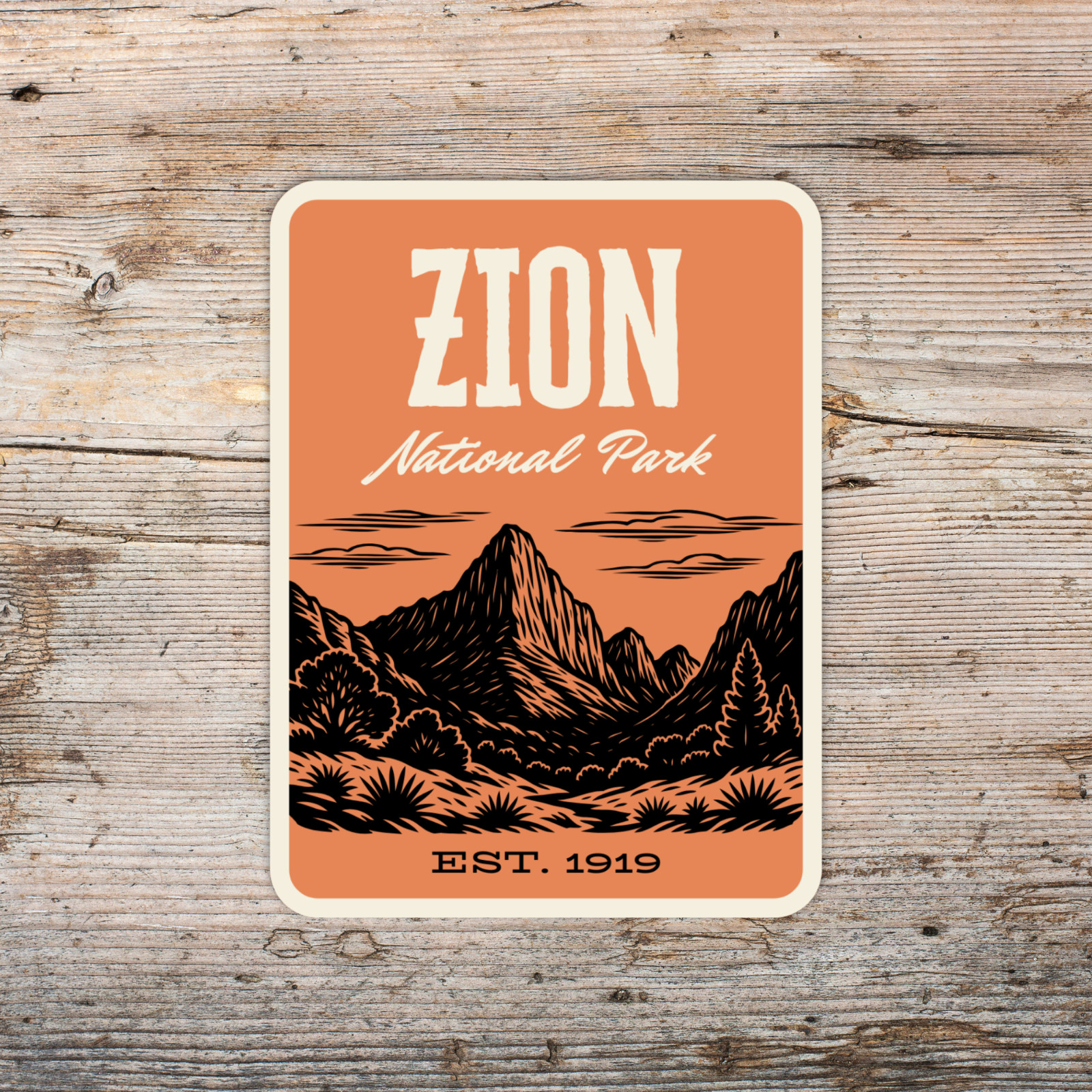 Zion National Park Sticker Utah – Retro 1960s Style Decal