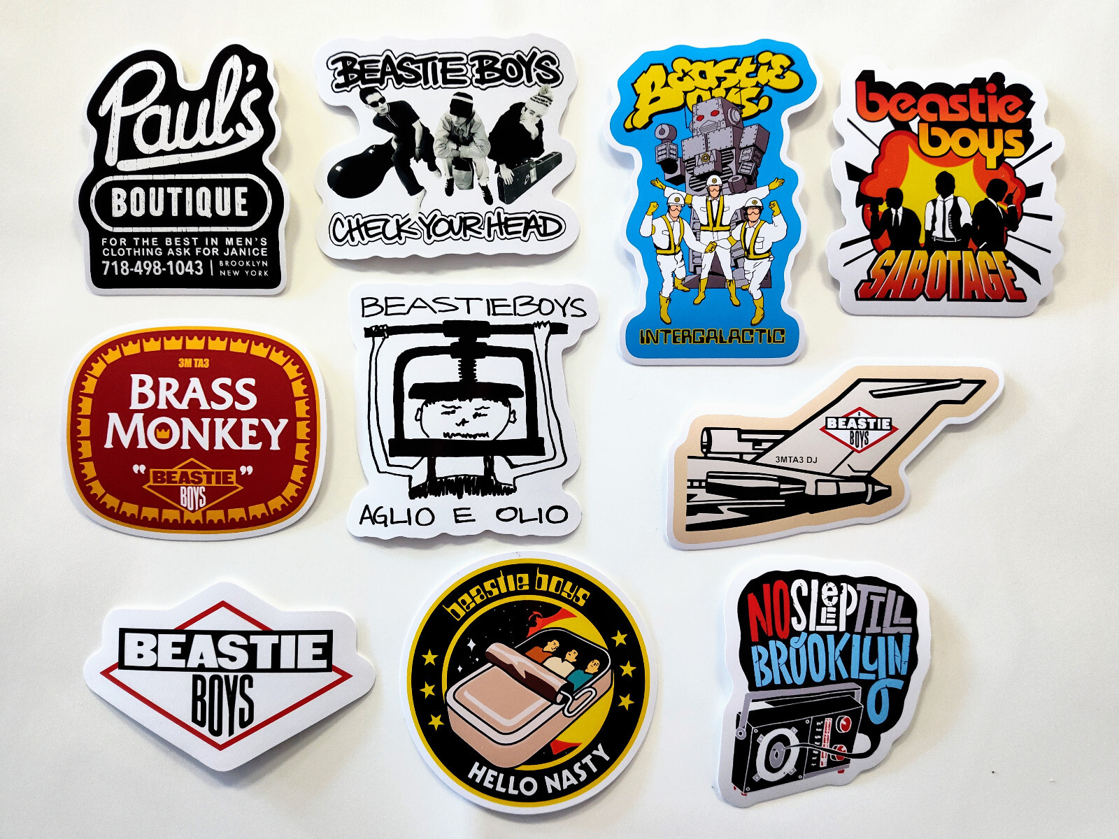 Sticker Pack (10 Vinyl Stickers) Punk Rock Hip Hop Old School Trio Band