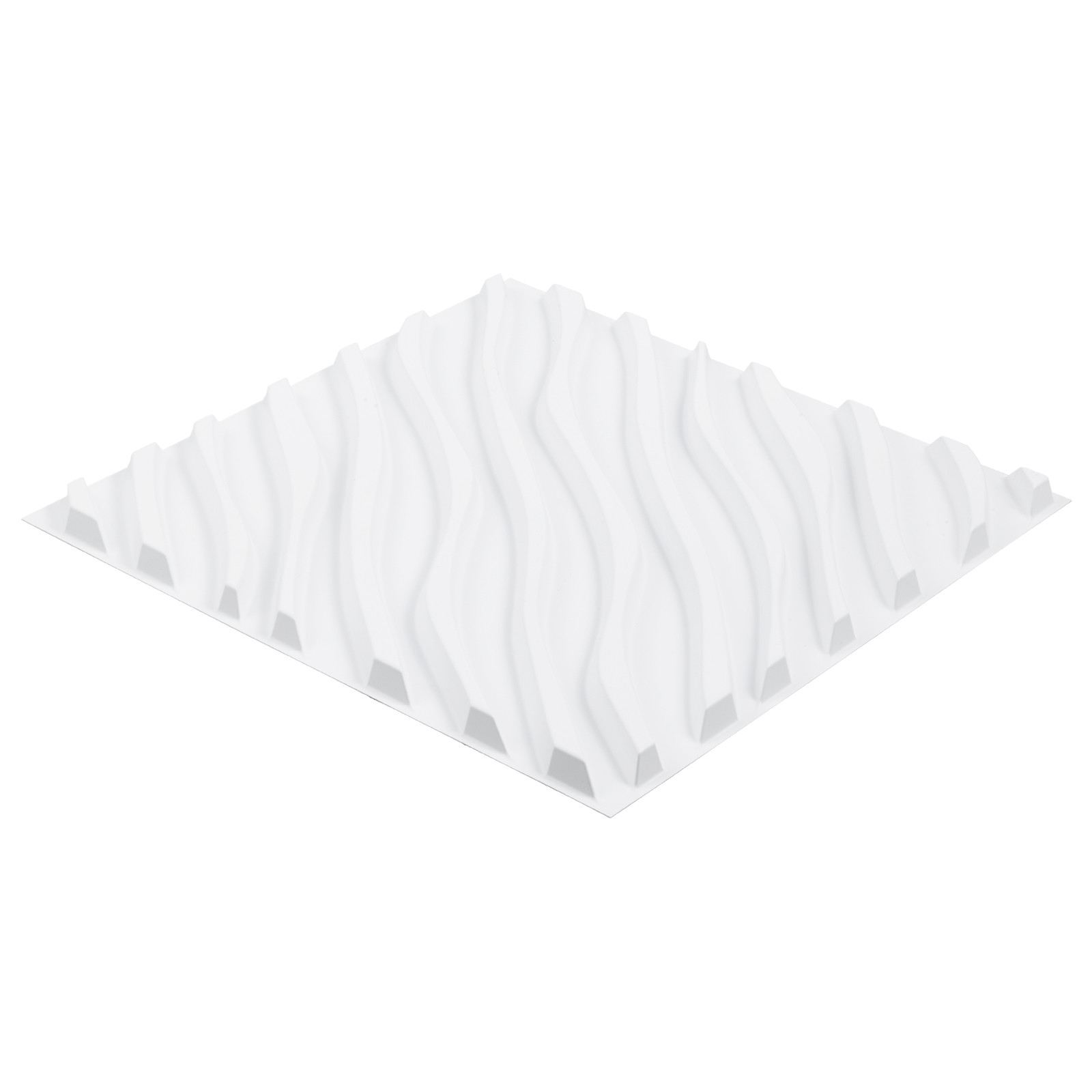 3D Wall Panels 12-Pack 19.7 x 19.7 inch PVC 32 Sq.Ft Coverage Wave Matte White