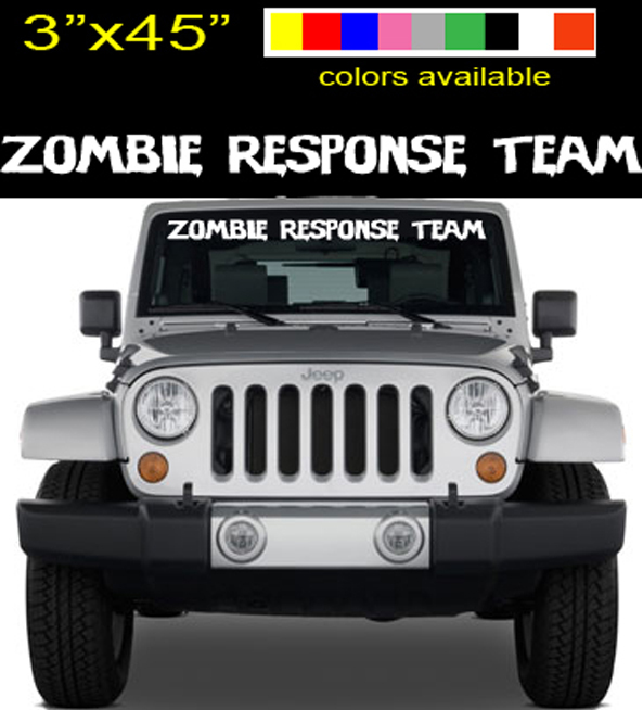 FGD Zombie Response Team Large Vinyl Front Window Decal 45" x 3"