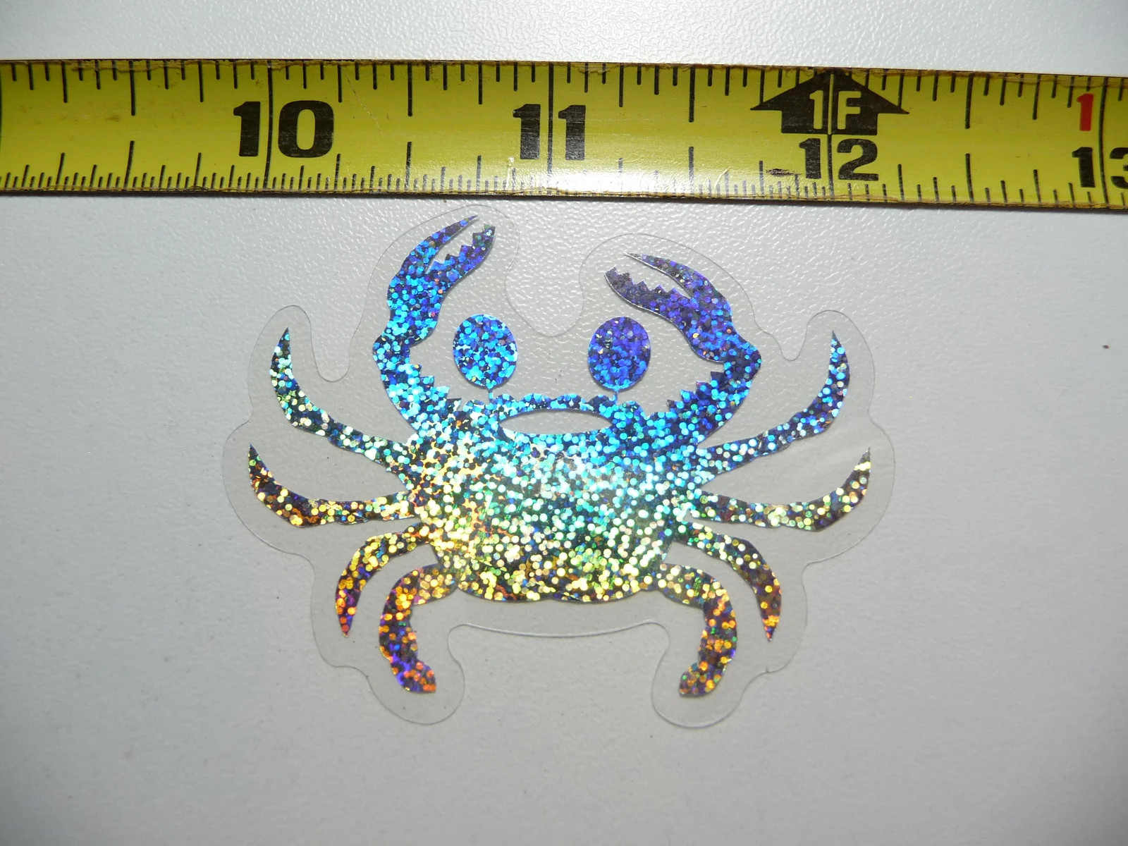 HOLOGRAPHIC PAPA BIG EYE CRAB SMALL STICKER DECAL OCEAN SEA LIFE SPARKLE