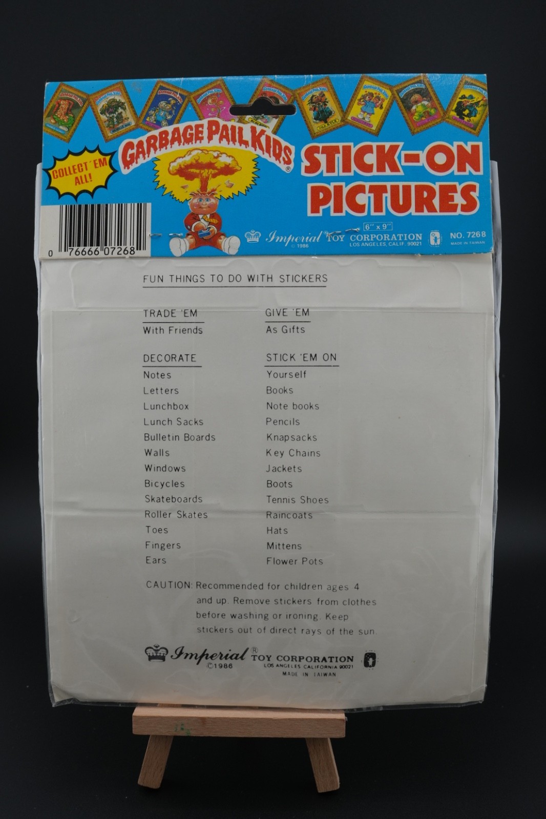 Vintage Garbage Pail Kids Stick On Name Tags Sticker Set Art GPK 1986 Set of 11