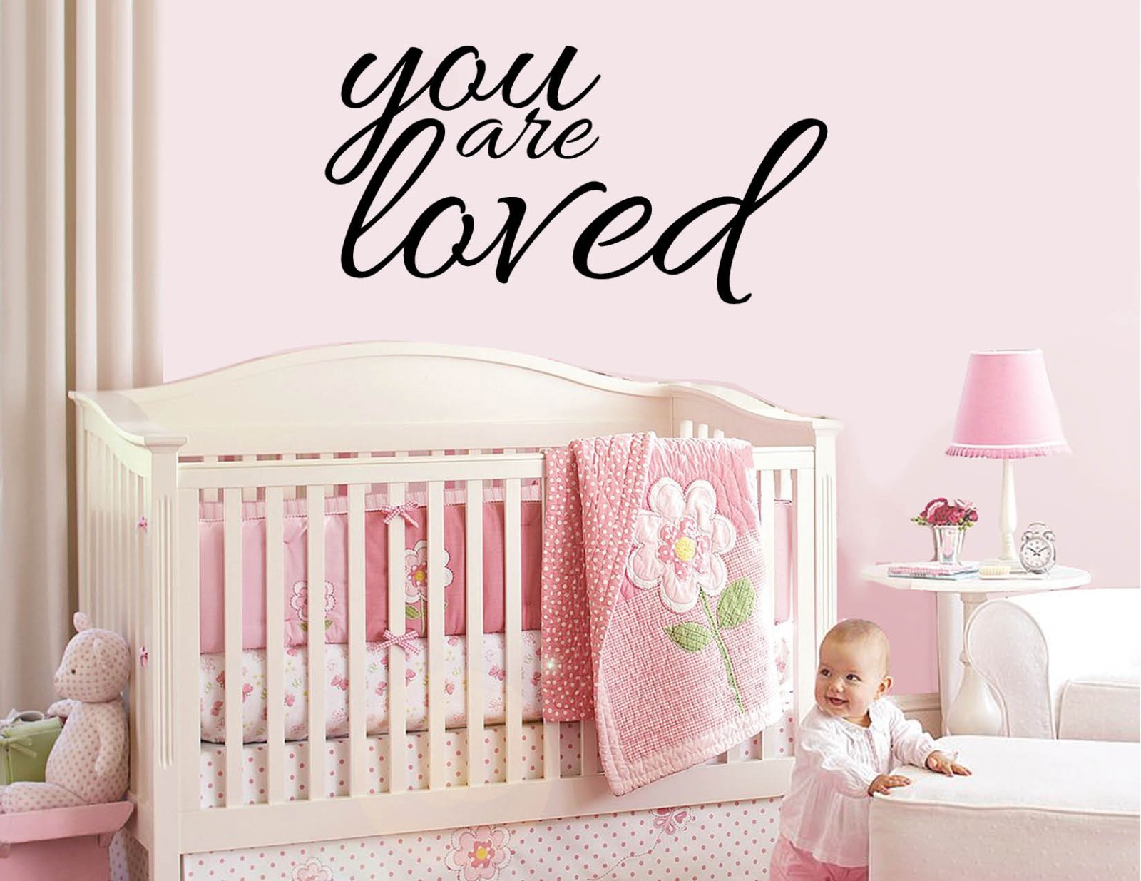 YOU ARE LOVED – vinyl wall sticker decal baby nursery children decor FREE SHIP !