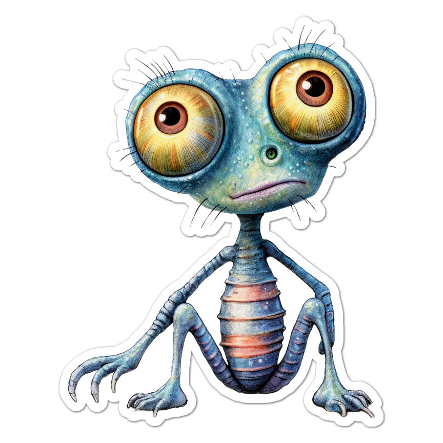 Cute Monster, Vinyl Decal Sticker, Indoor Outdoor, 3 Sizes, #9997
