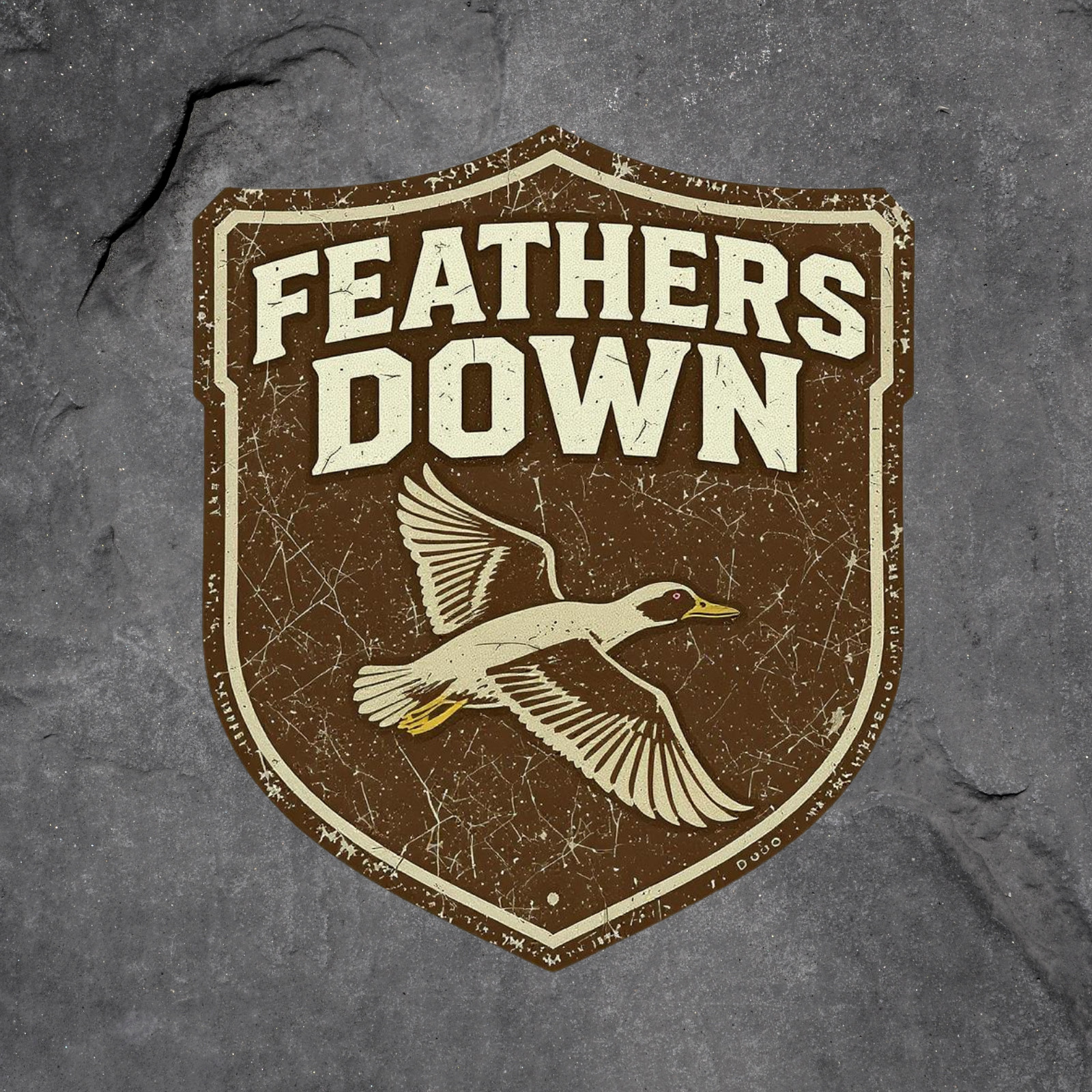 Hunting sticker vinyl decal feathers down duck hunting bird waterfowl