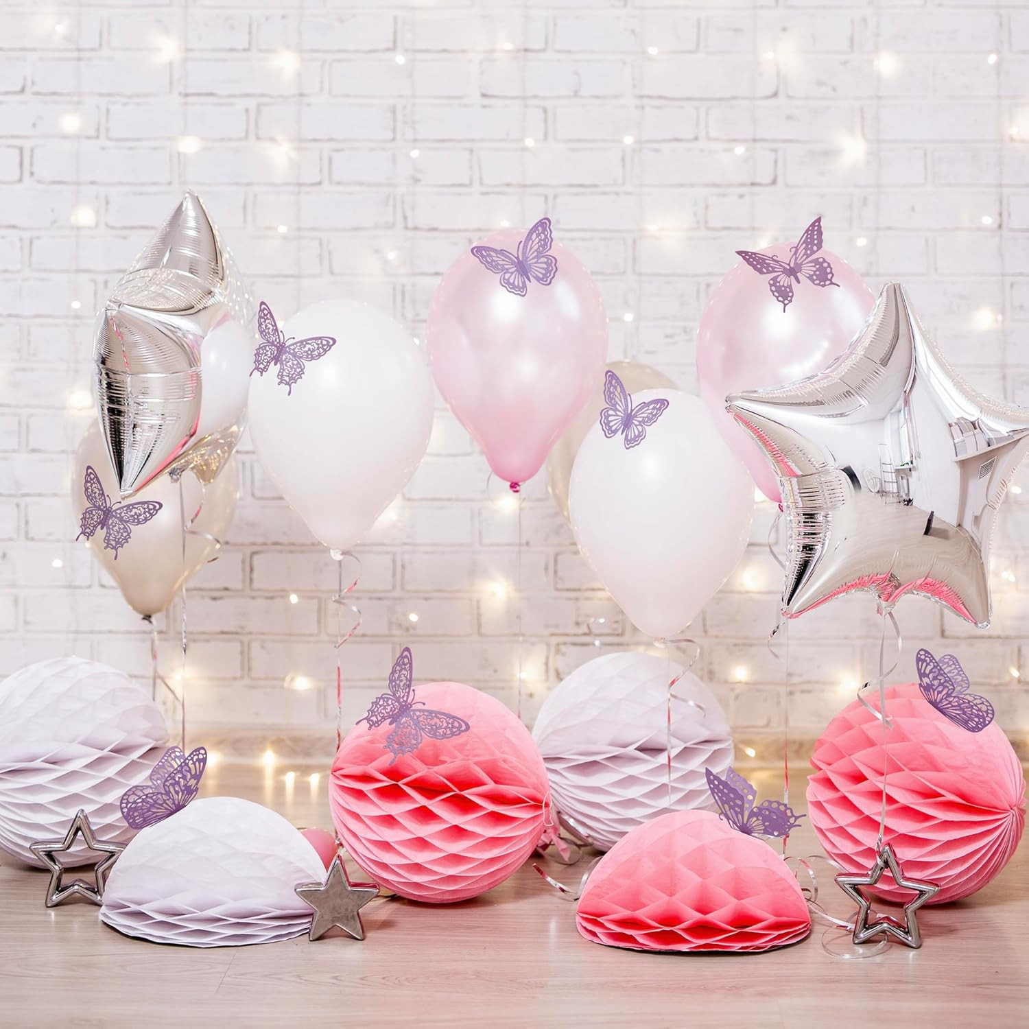 Butterfly Wall Decor, 48Pcs 3D Butterfly Stickers in 3 Sizes & 4 Styles for Ball