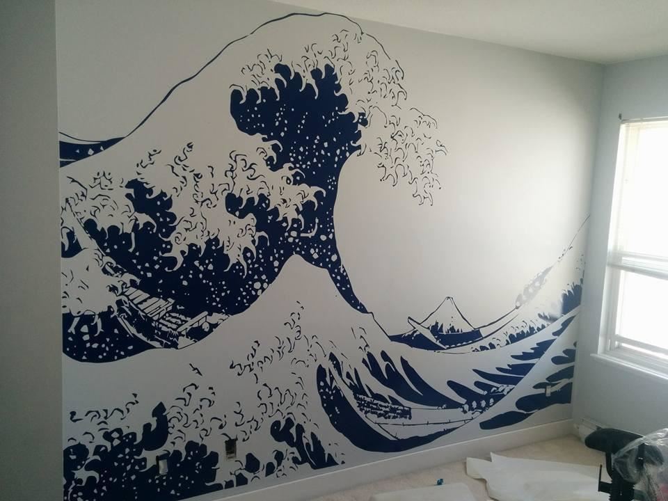 Japanese The Great Wave Off Kanagawa by Hokusai Wall Decal. Stickerbrand #363