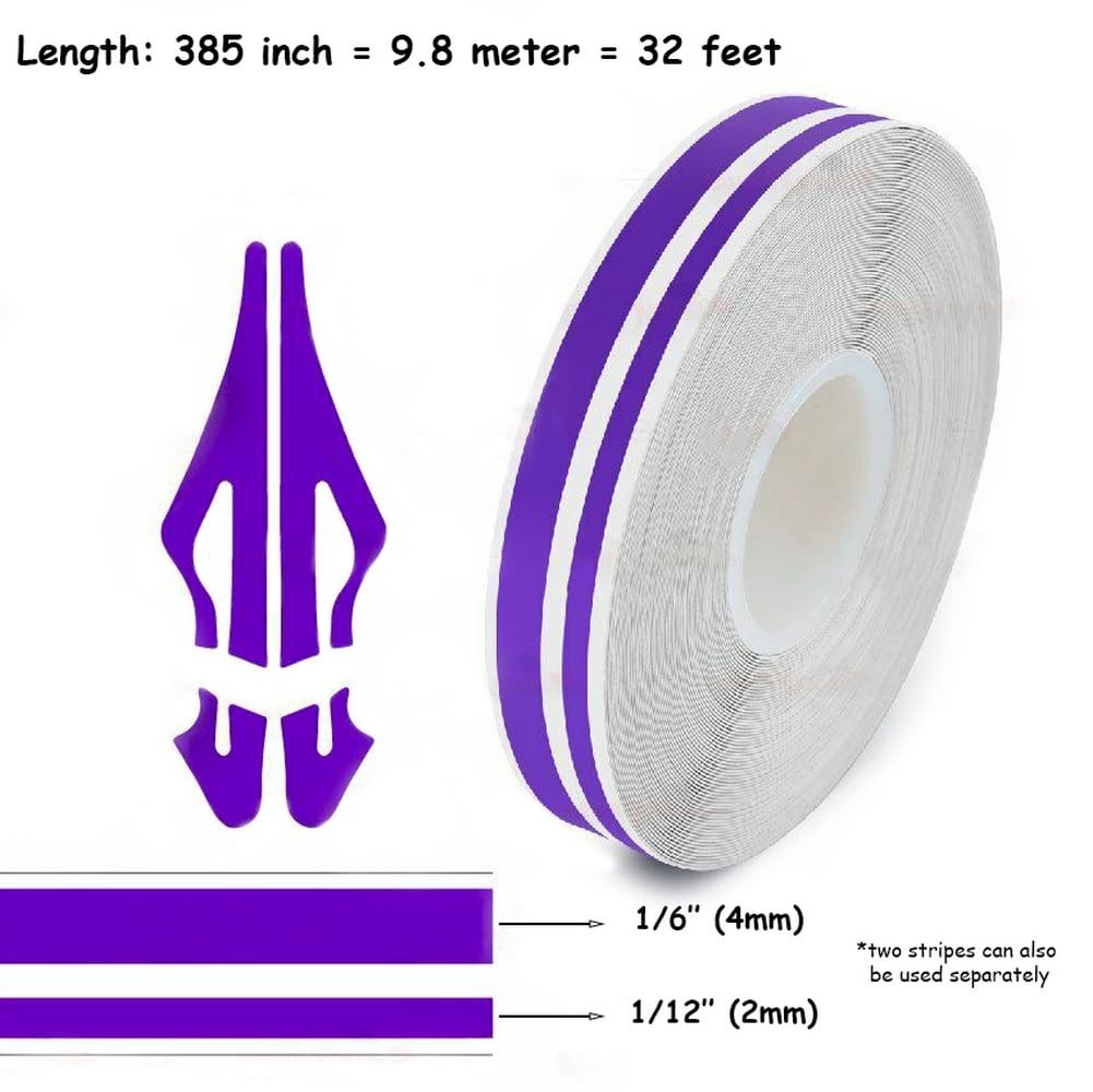 Vinyl Pin Stripe Double Line Tape Decals Stickers 32 ft Length for Car Auto M…