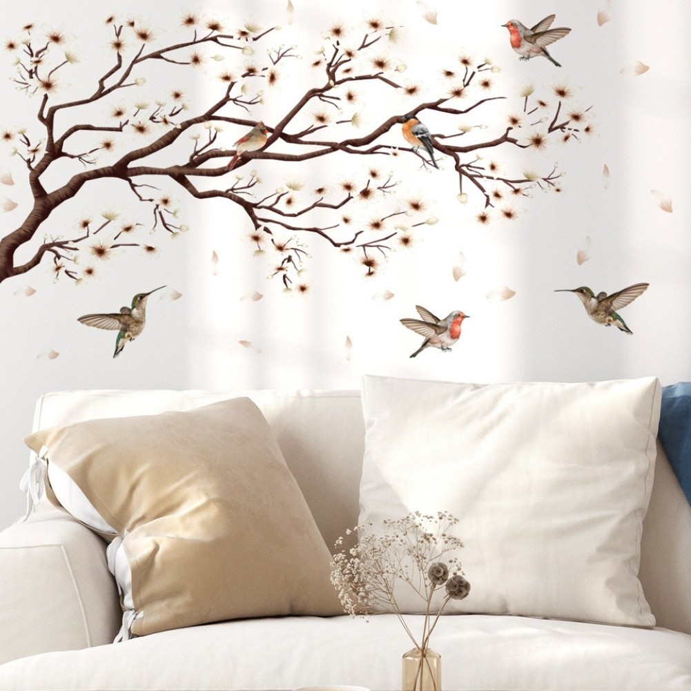 Modern Wall Decor Magnolia Wall Stickers Easy Apply Remove Fade Resistant Colors