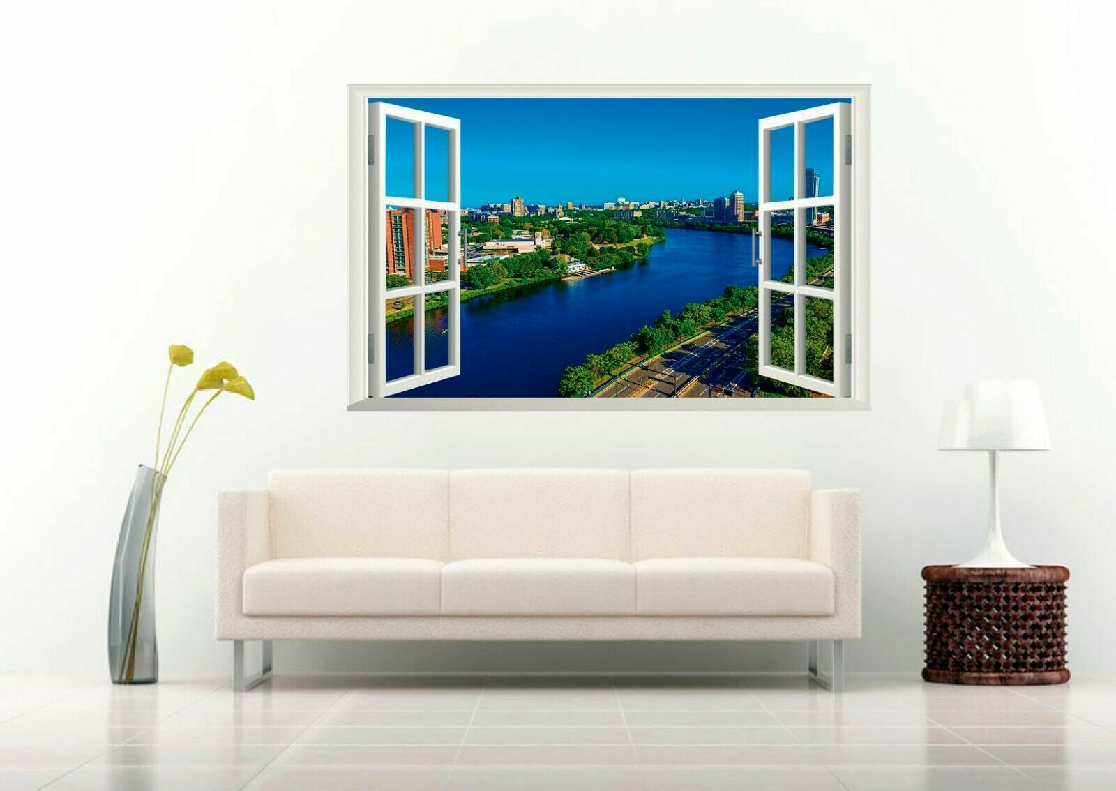 Grand Canal City 3D Window View Wall Decal Vinyl Sticker Mural Art Decor