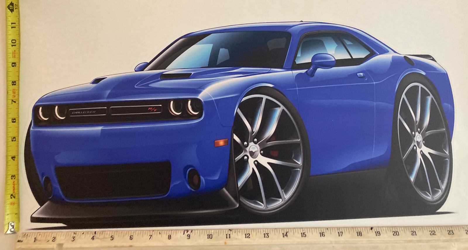 2015 Challenger R/T Blue 24” Long Wall Graphic Decal. Peel & Stick.