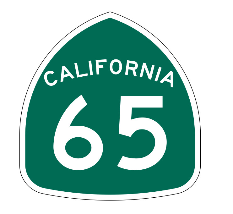 California State Route 65 Sticker Decal R1159 Highway Sign