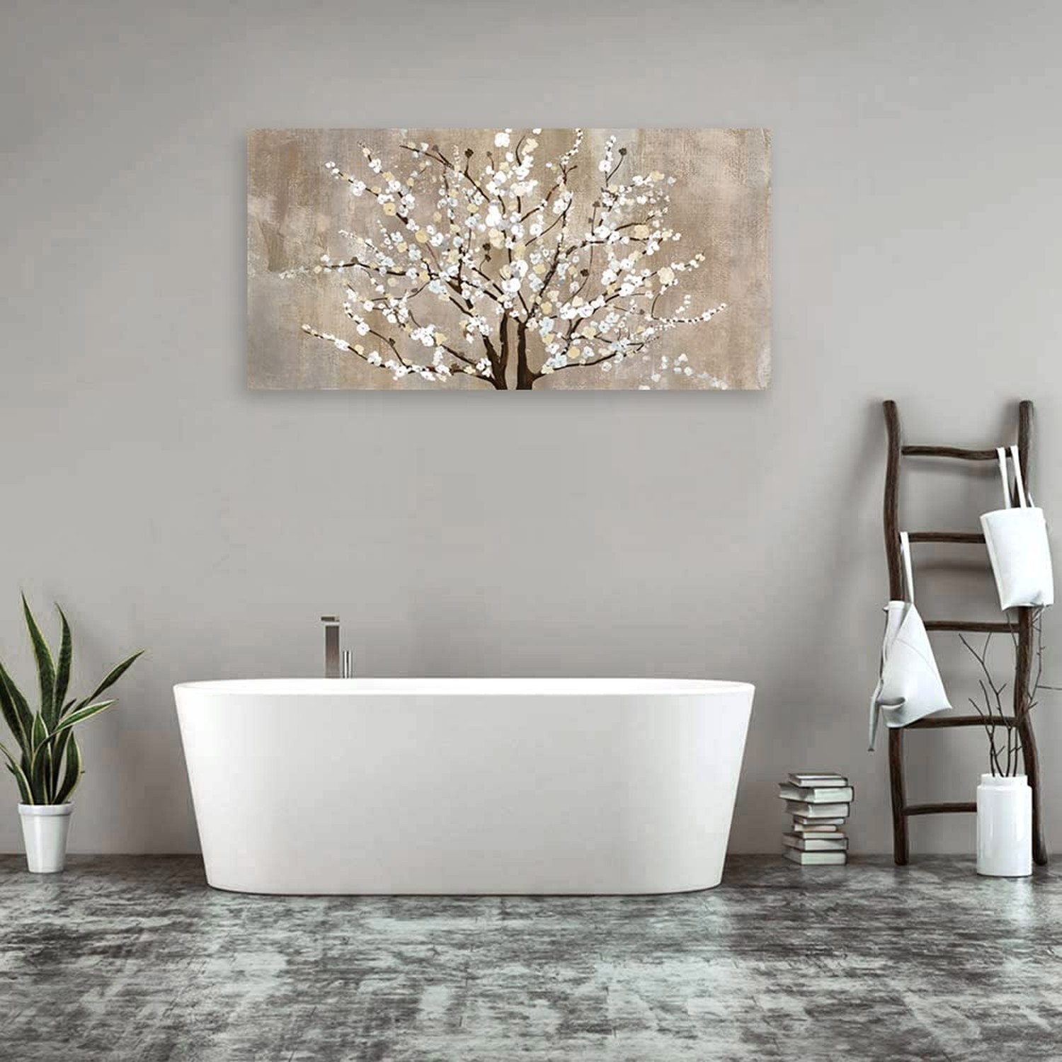 arteWOODS Flower Canvas Wall Art for Living Room Plum Blossom Pictures for Be…