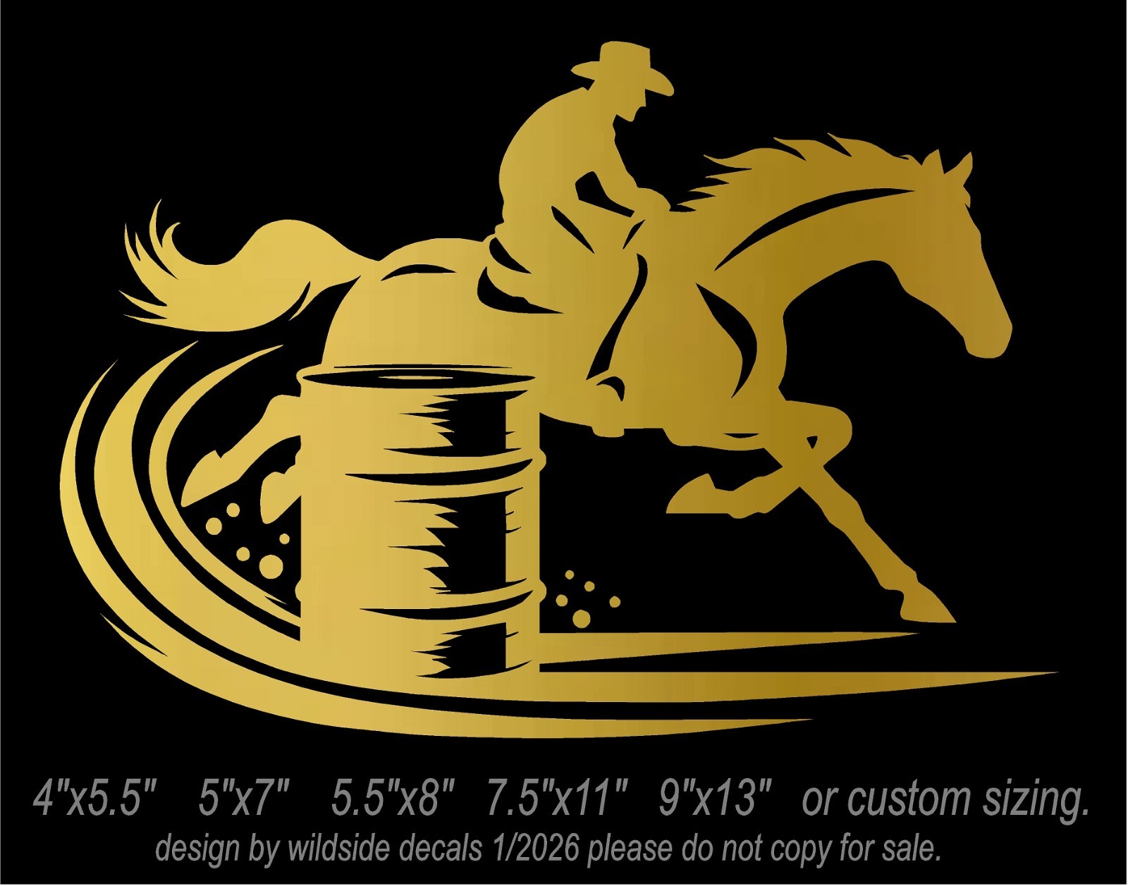 Male Barrel Racer Vinyl Decal car window horse trailer sticker