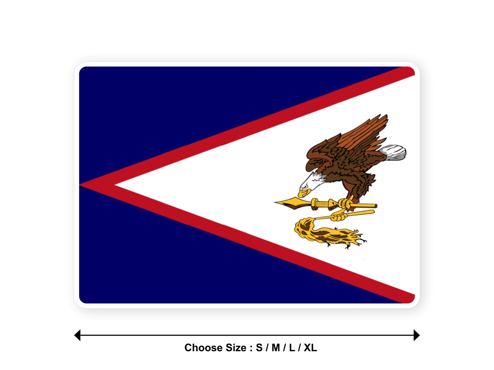 Sticker flag USA AMERICAN SAMOA united states amrica territory decal