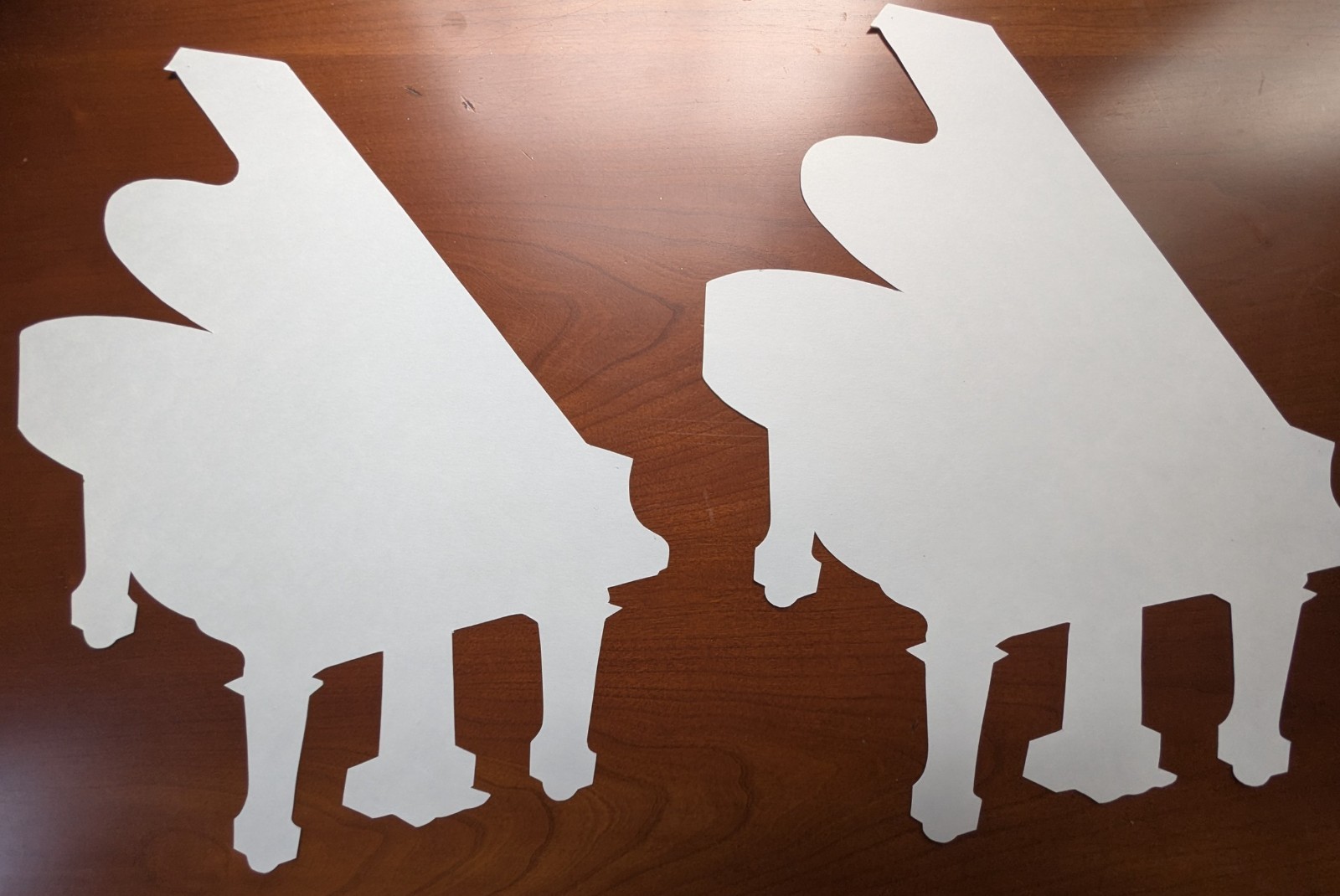 2 Large Black 14" Tall x 12" Wide Grand Piano Vinyl Cutouts on White Posterboard