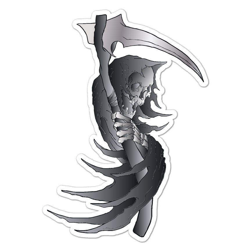 Death Grim Reaper Soul, Vinyl Decal Sticker, Indoor Outdoor, 3 Sizes, #9174