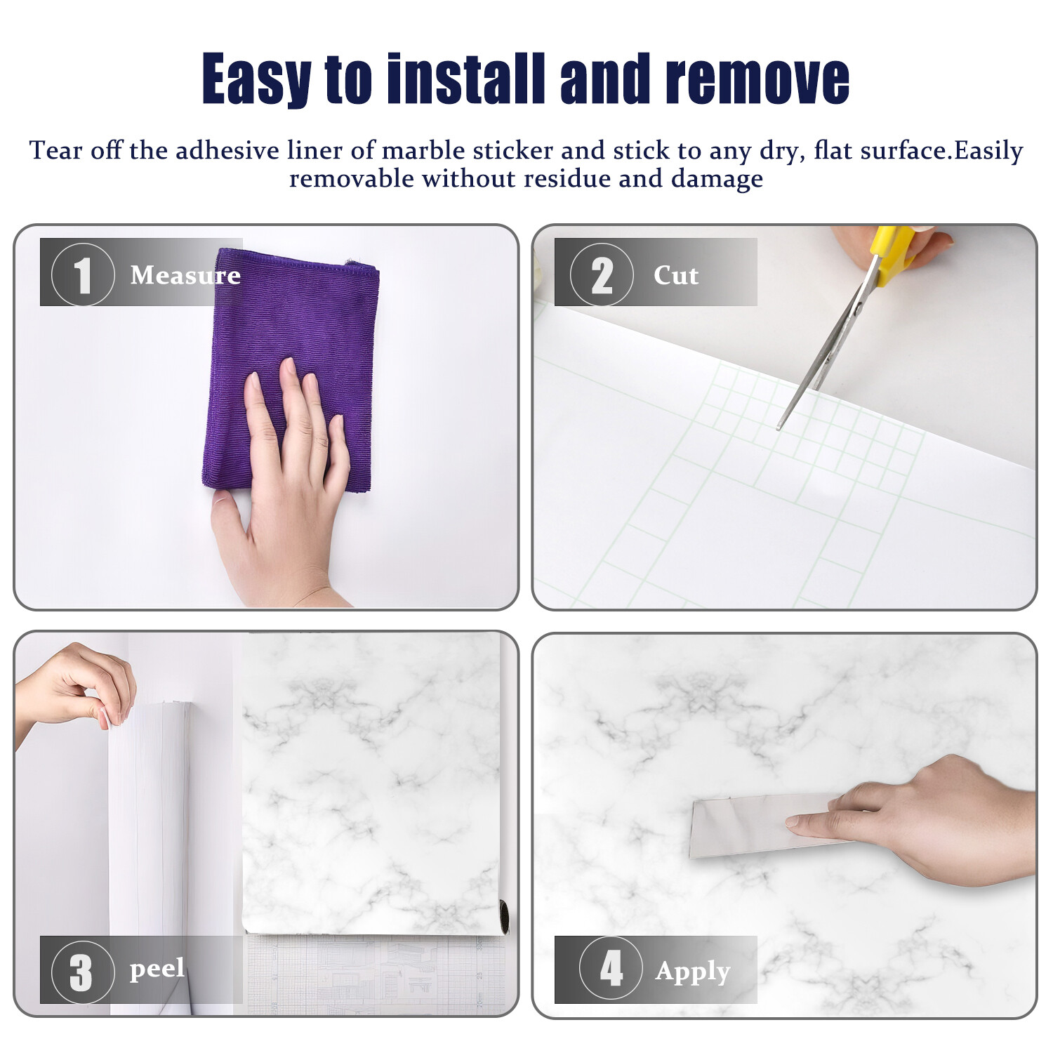 Marble Contact Paper Oil-proof Wallpaper Film PVC Self-Adhesive Granite Sticker