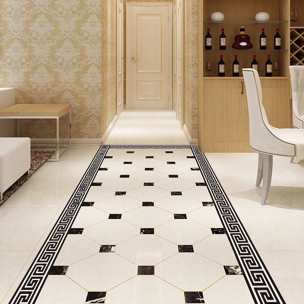 10*200cm Geometric Pattern Waist Lines Self -Adhesive Waterproof Removable Wall