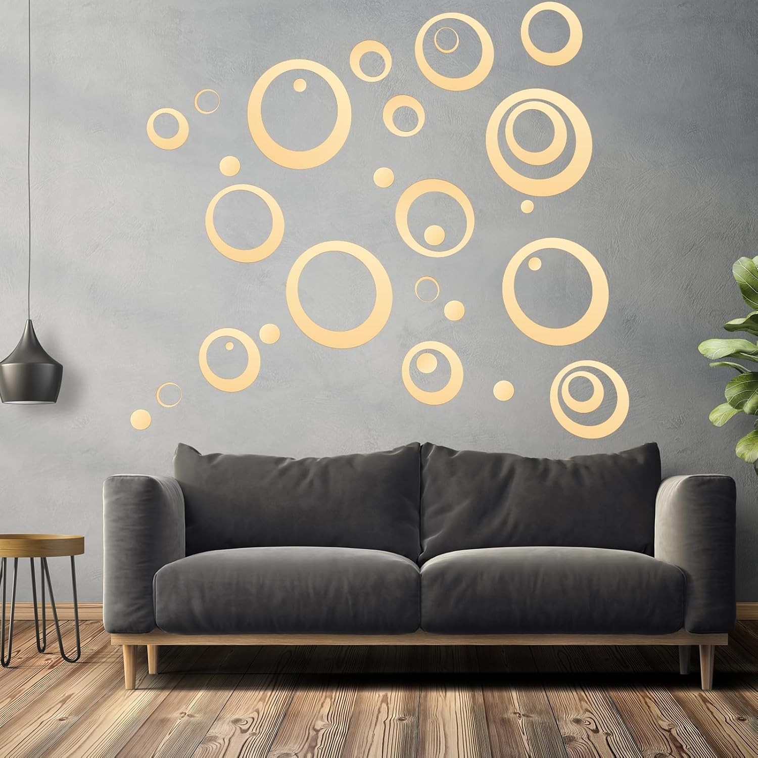 Removable Gold Mirror Wall Decals – 32 Pieces in Stunning Sizes, Modern Look